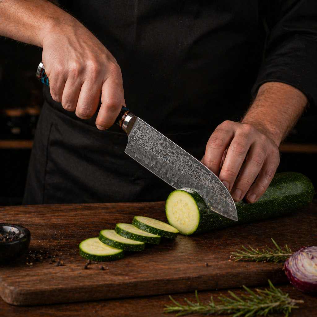 Couteau Santoku Damas 7"